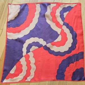 Vintage Red Purple And White Square Scarf